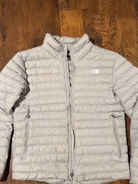 The North Face Light Gray Packable Down Jacket